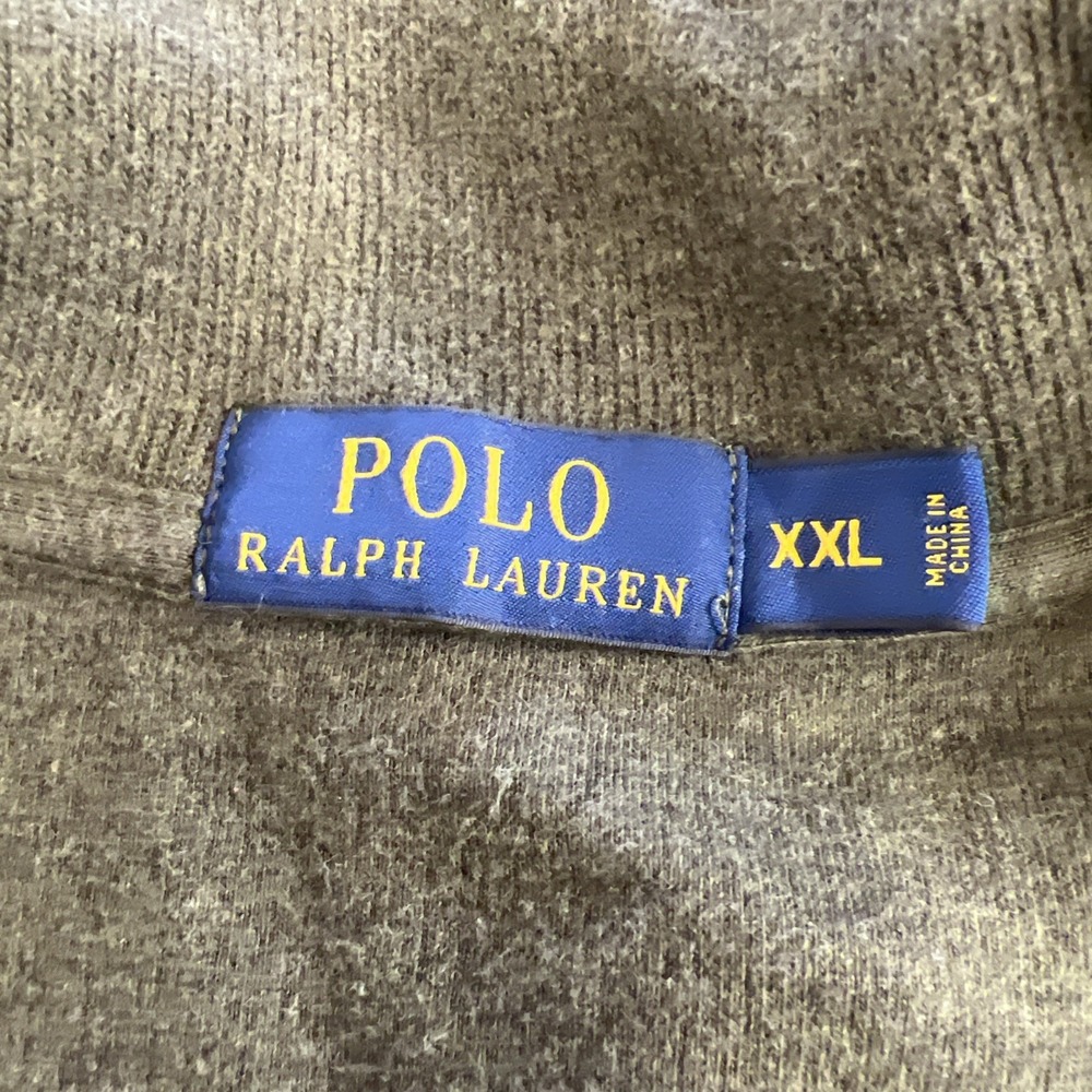 Vintage Polo Ralph Lauren Men's Olive 1/4 Zip Cotton Pullover Size XXL - Picture 4 of 8